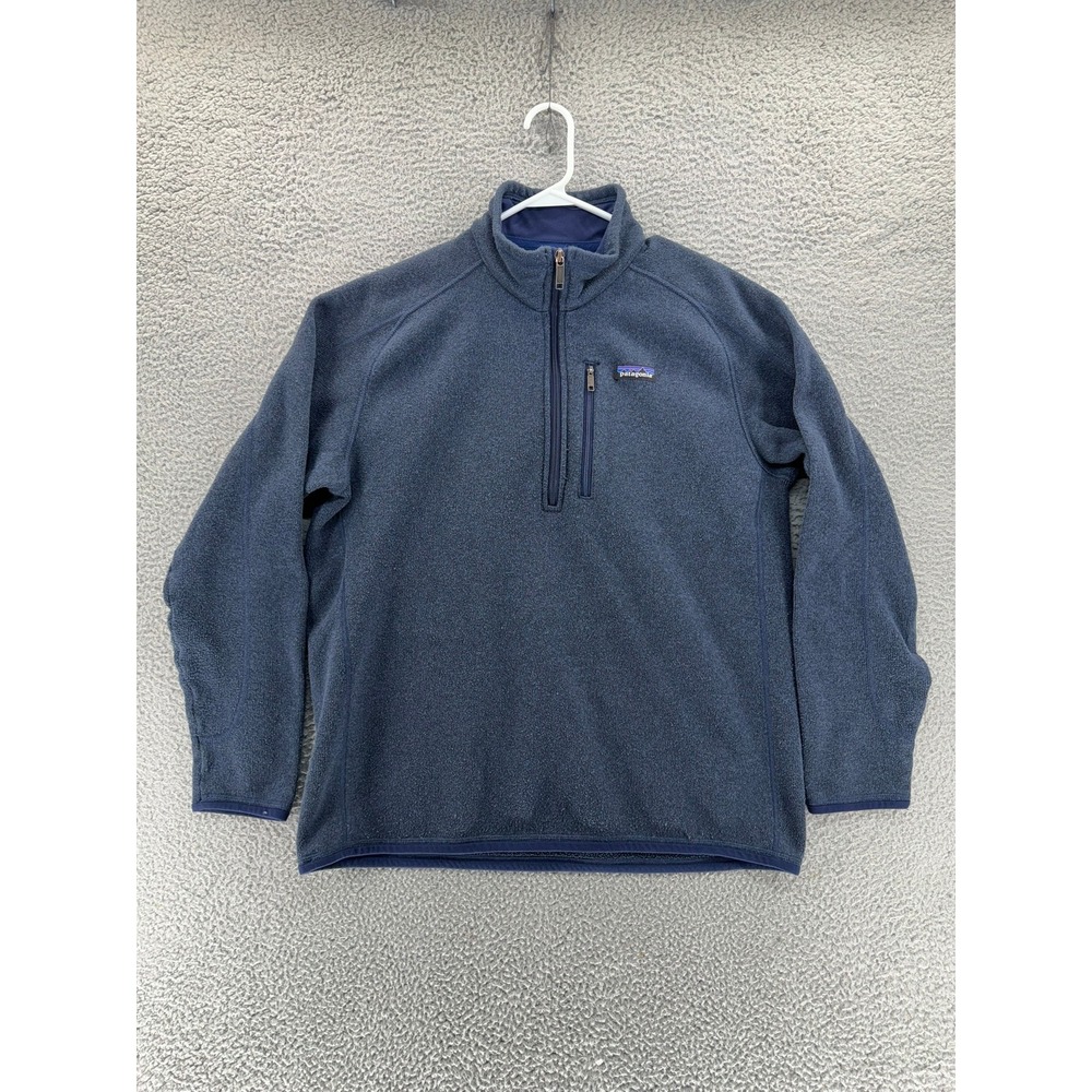 Patagonia Better Sweater 1/4 Zip Mens L Blue Knit Fleece Pullover Jacket 25521